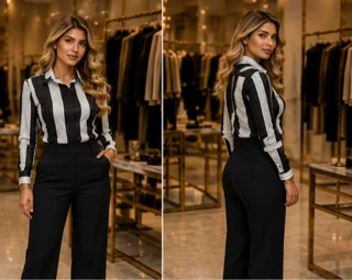 شومیز راه راه دگاژه